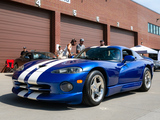 Blue Dodge Viper with White Stripes