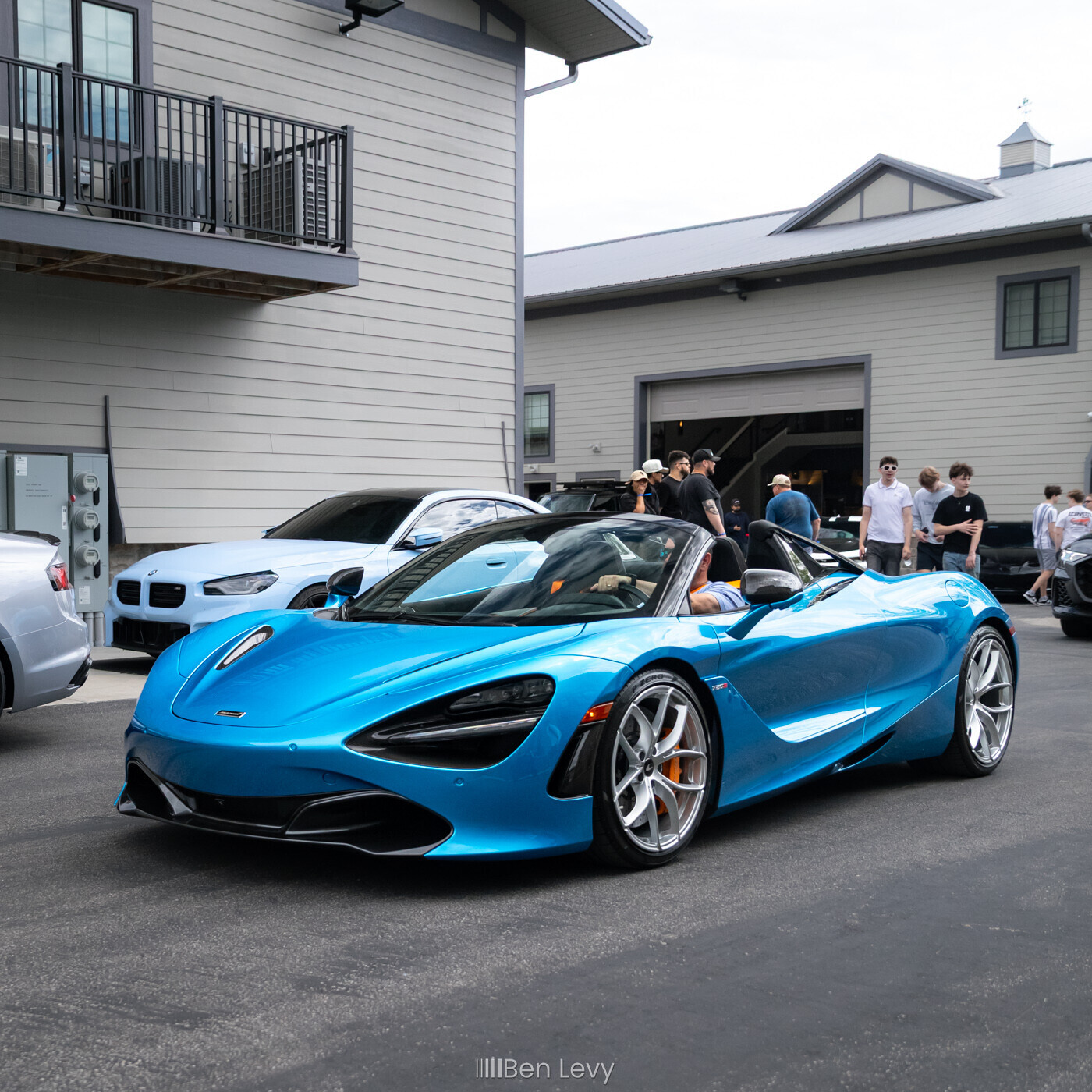 Blue McLaren 720S with the Top Down