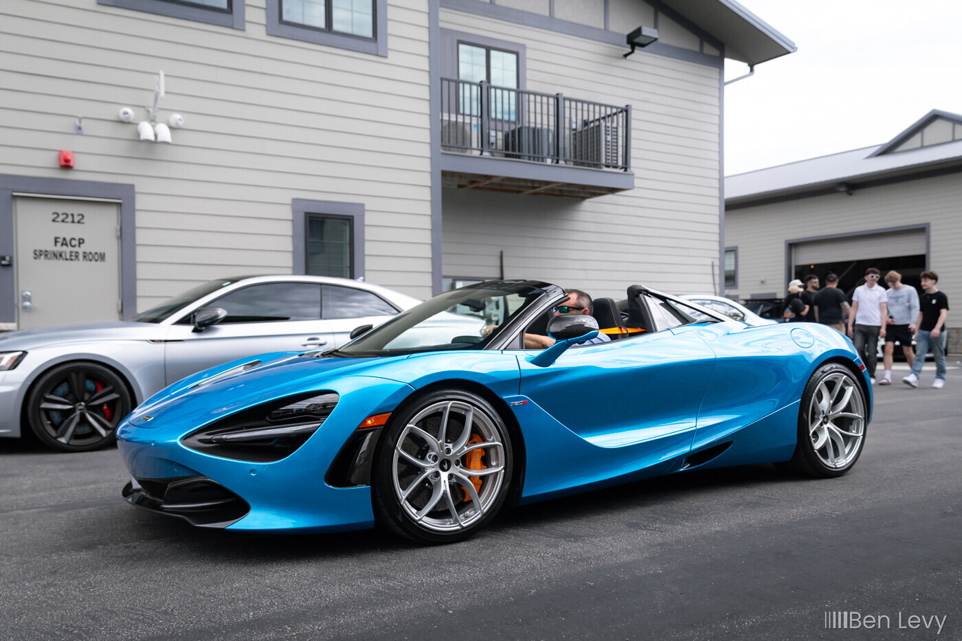 Blue McLaren 720S Spider at Iron Gate