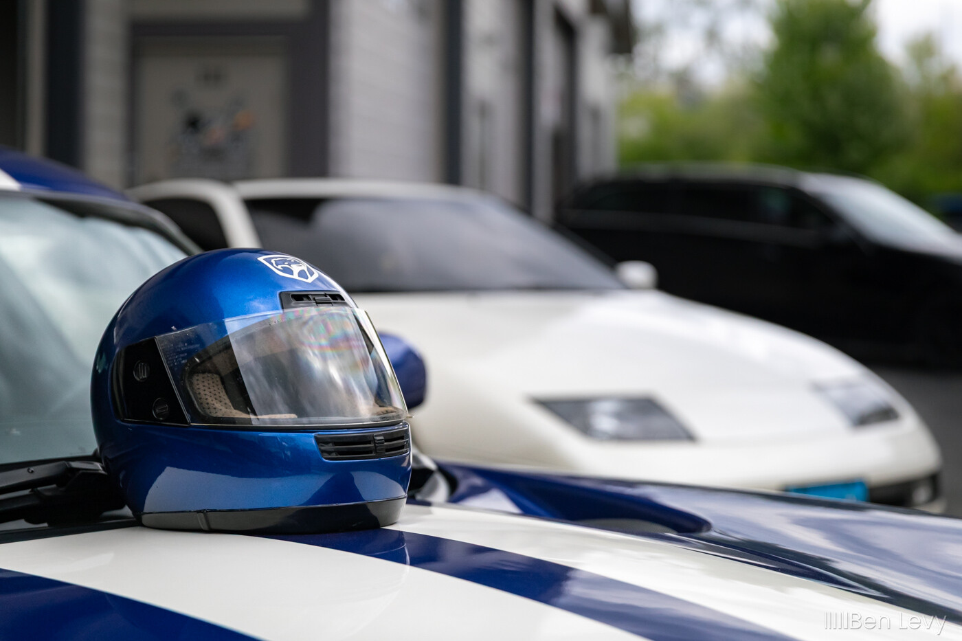 Blue Helmet on the Hood of a Viper