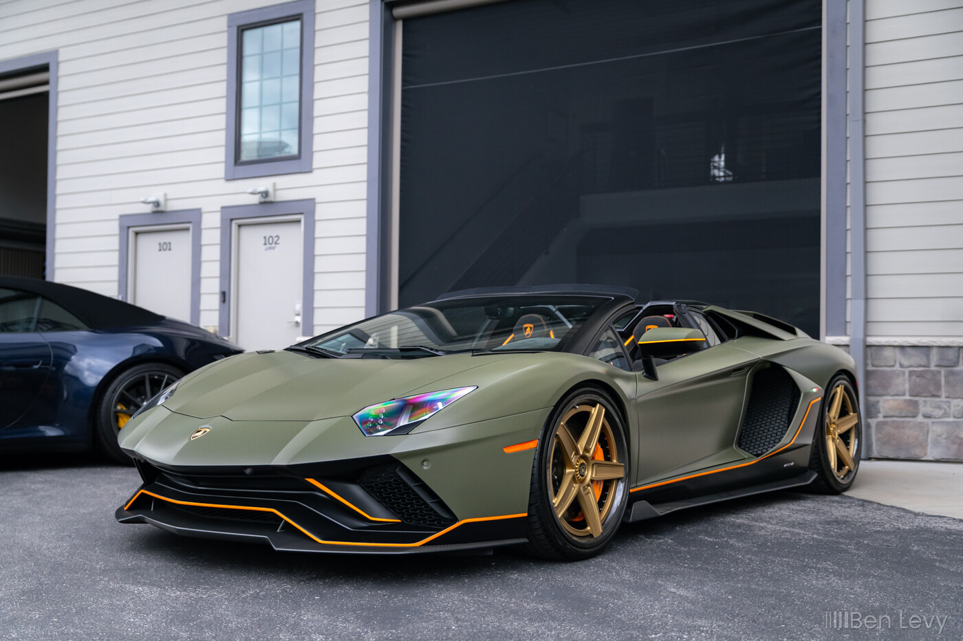 Matte Green Lamborghini Aventador Roadster
