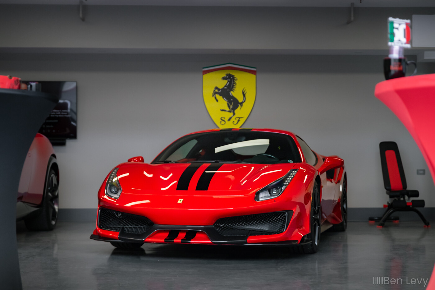Red Ferrari 488 Pista at Iron Gate Motor Condos