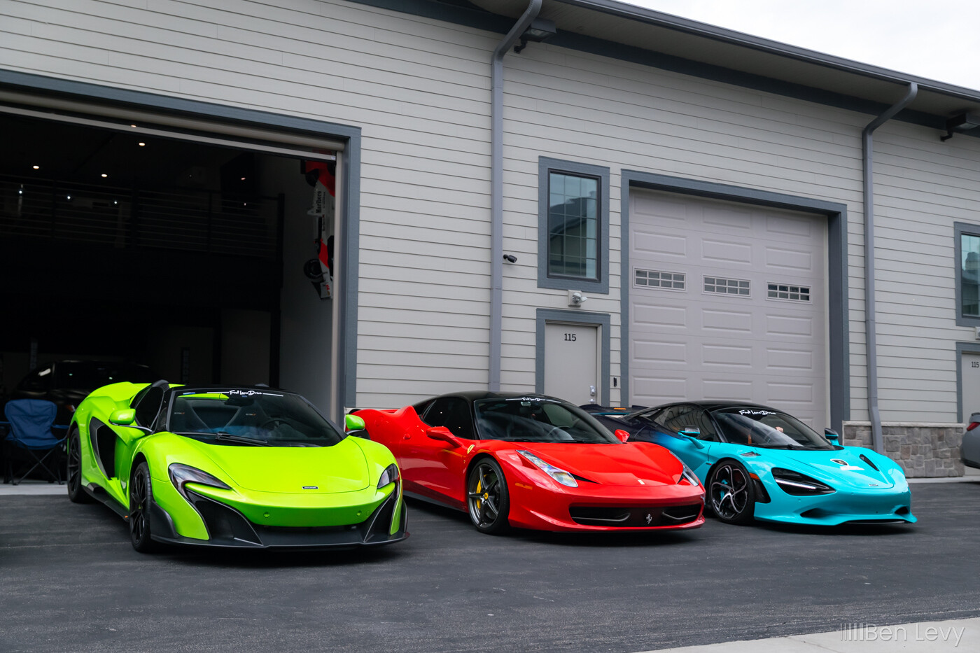 McLaren and Ferrari Supercars with Left Lane Drive