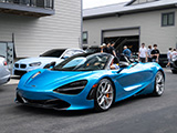 Blue McLaren 720S with the Top Down