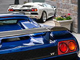 Taillight of a Blue Lamborghini Diablo VT