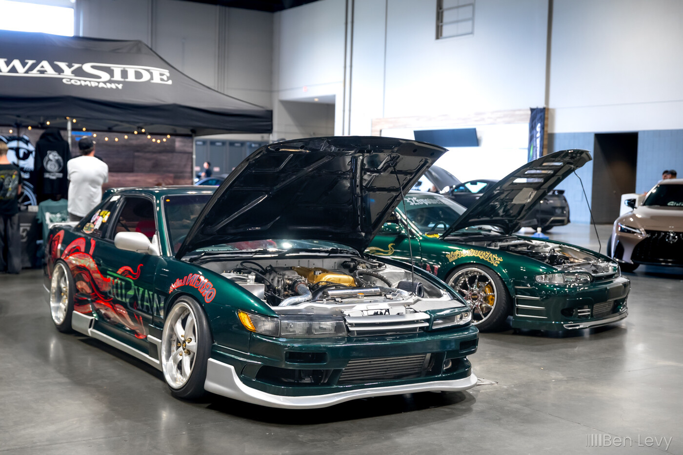 Green Silvia and 240SX with Wayside Company