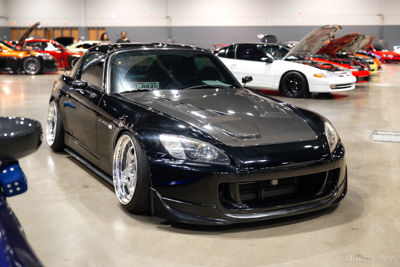 Black Honda S2000 with Work Meister S1 Wheels