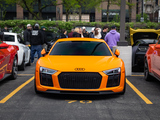 Front of Orange Audi R8 at a Car Show in Chicago