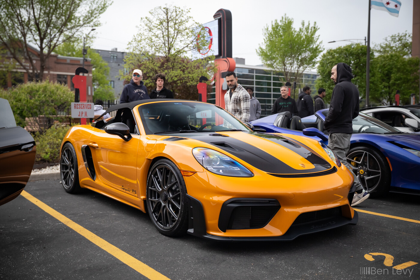 Orange Porsche 718 Spyder RS