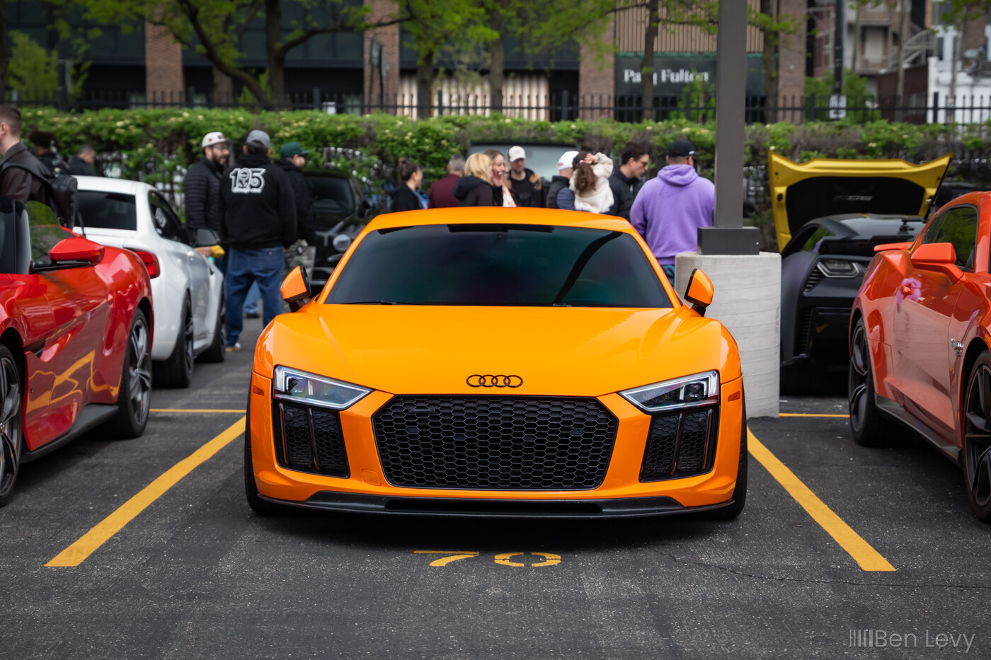Front of Orange Audi R8 at a Car Show in Chicago