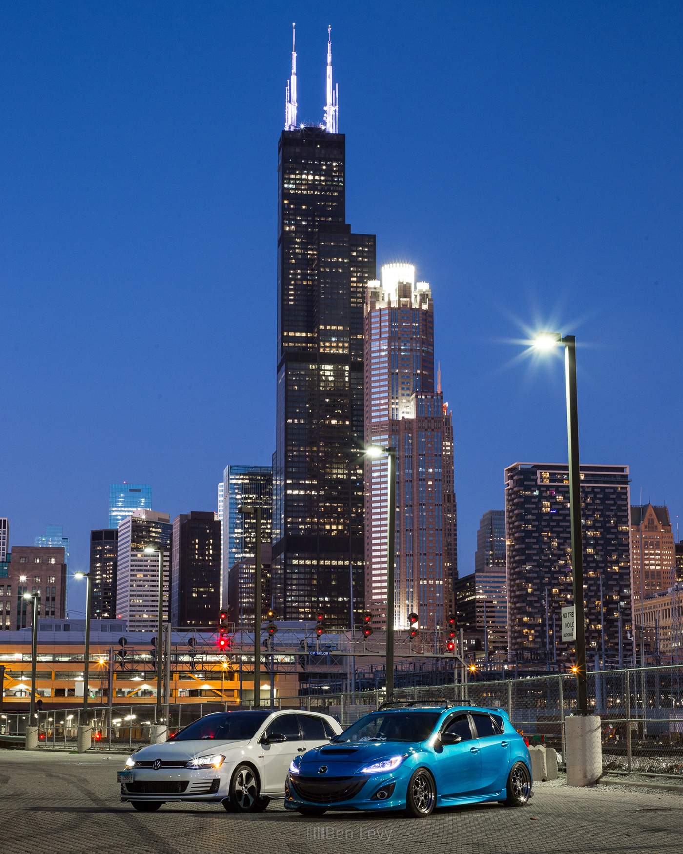 Nighttime Car Shoot with the Chicago Skyline