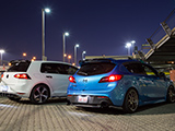Rear End of Mk7 VW GTI and 2nd Gen Mazda Mazdaspeed3