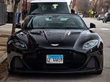 Front of a Black  Aston Martin DBS Superleggera