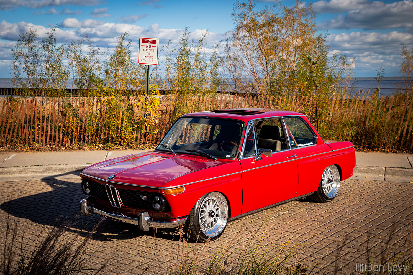 Red BMW 2002 on the North Shore