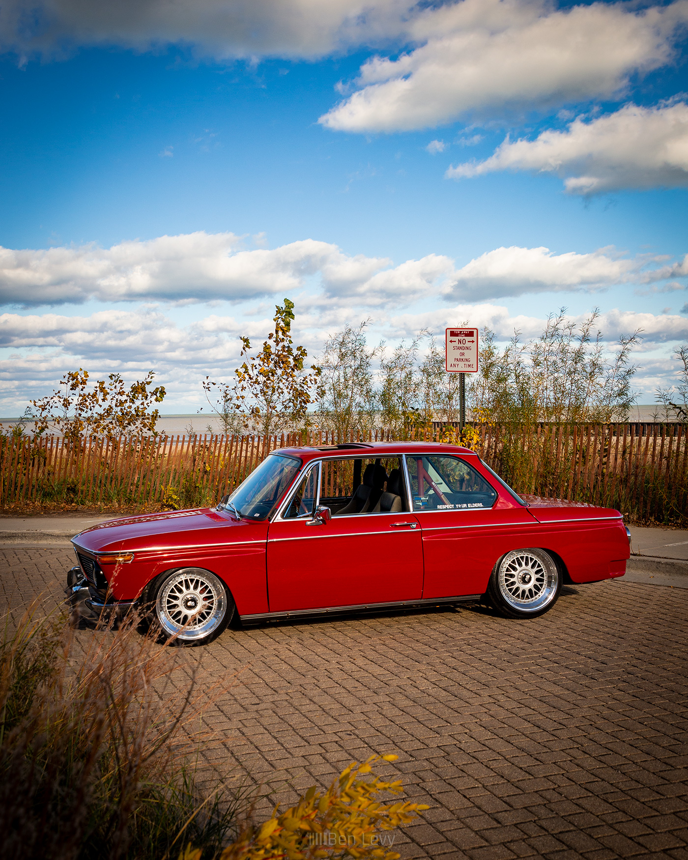 Red BMW 2002 at the Lakefront
