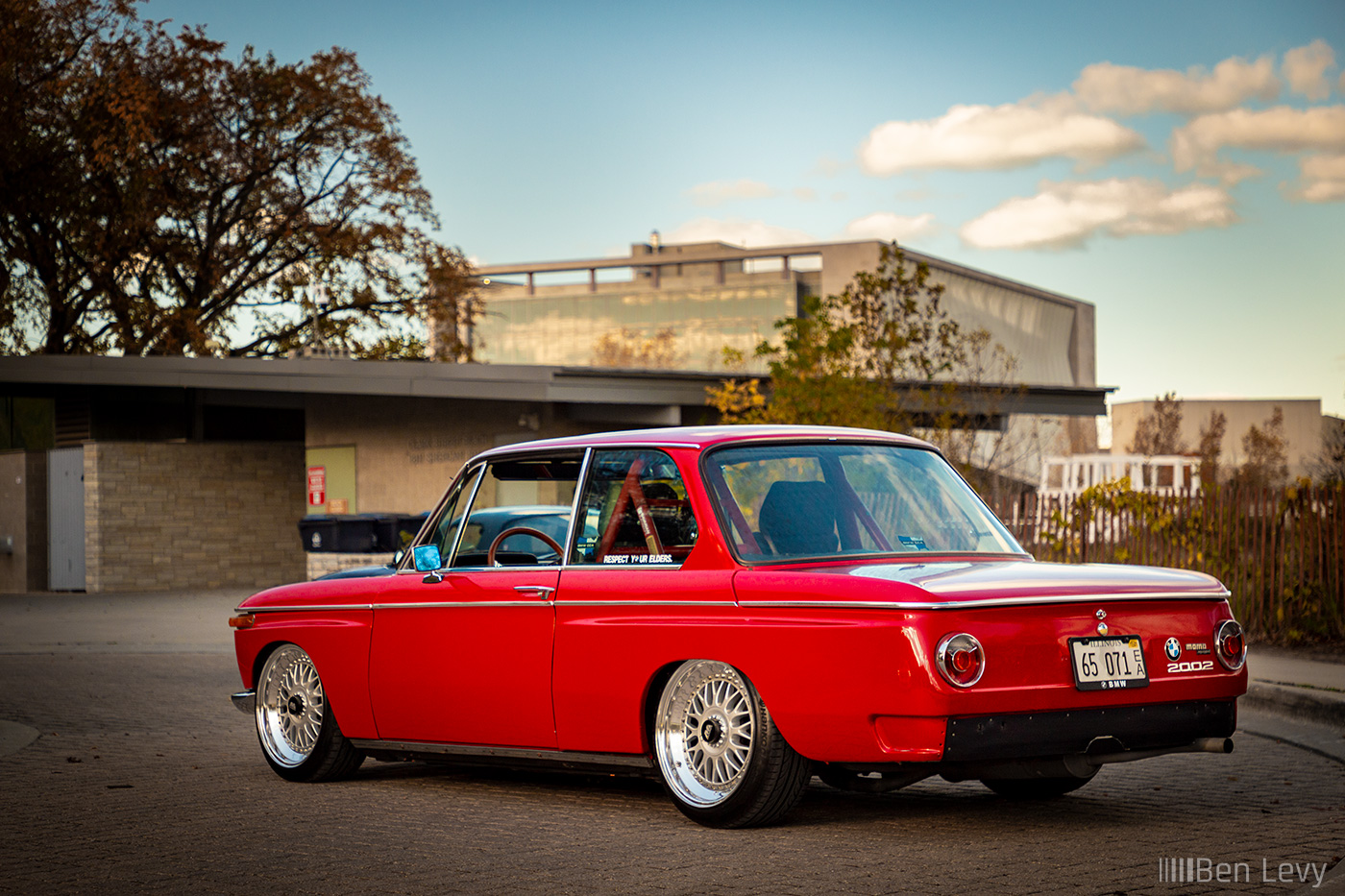 Red BMW 2002 at the Lakeshore in Evanston
