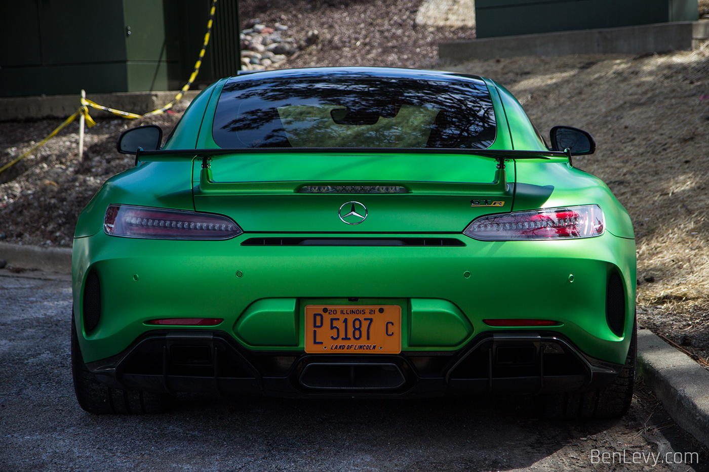 Rear of Green AMG GTR Coupe