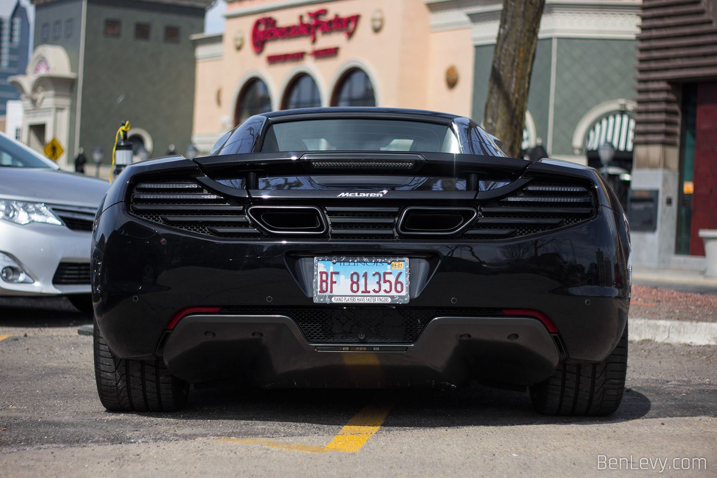 Rear of Black McLaren 12C