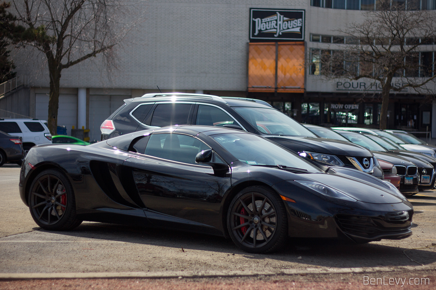 Black McLaren 12C in Mall Parking Lot