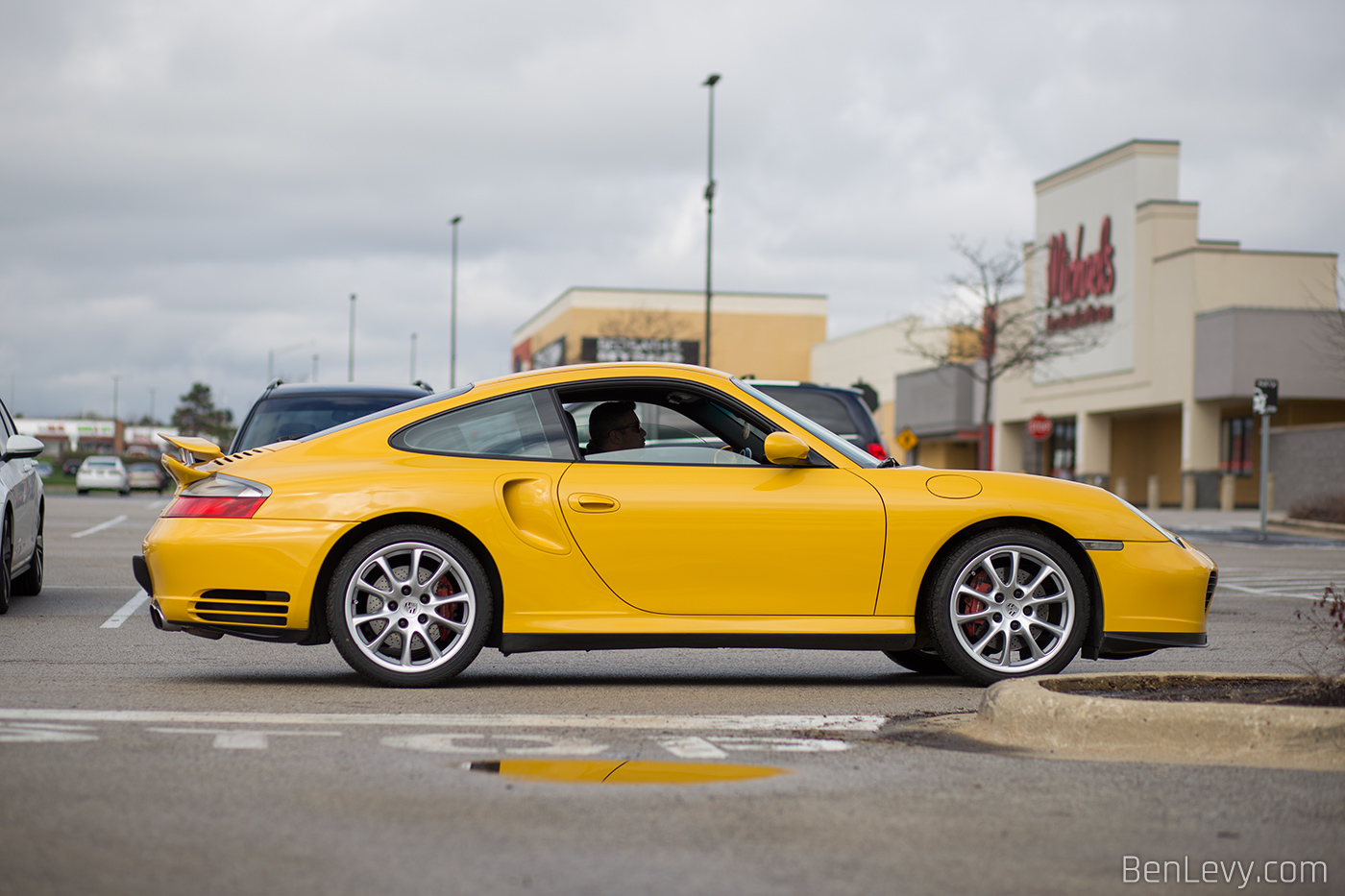 Side Shot of Yellow Porsche 911 Turbo (996)