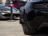 Taillight of black McLaren 12C