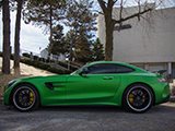 Side View of Green Mercedes-AMG GT-R