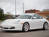 White 996 GT3 with TE37 wheels