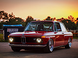 Bagged Red E10 BMW 2002 during Sunset