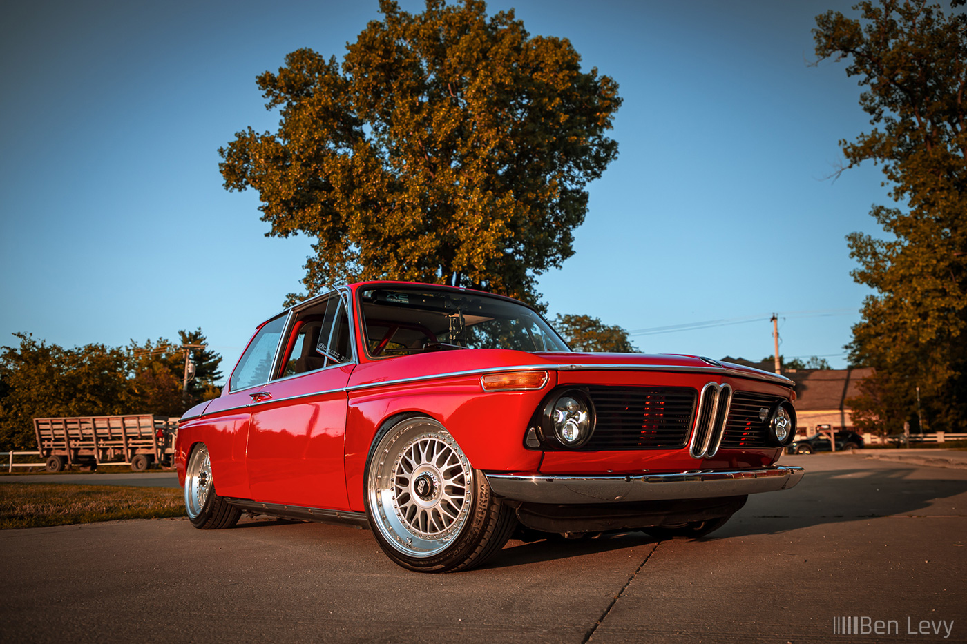 Low Angle of Red BMW 2002