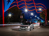 Night Photoshoot with Bagged Honda Civic at Puerto Rican Flag in Chicago