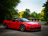 Red Acura NSX in the Park