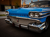 Front Bumper of Blue Oldsmobile Super 88
