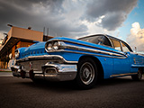 Low Angle of a Blue Oldsmobile Super 88