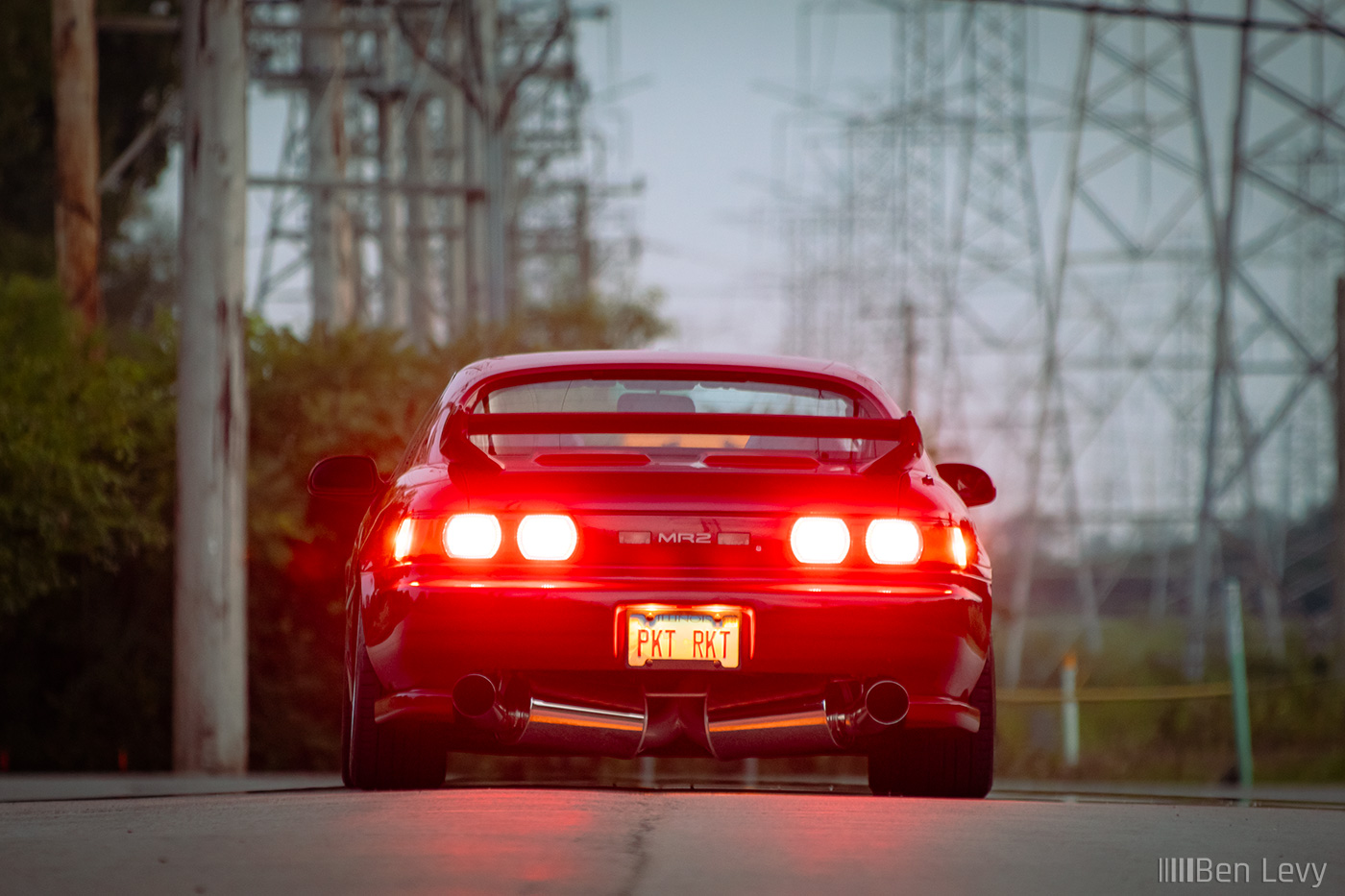 Rear Shot of a Red Toyota MR2 Turbo with JDM Taillights