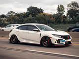 White FK8 Civic Type-R on the Highway
