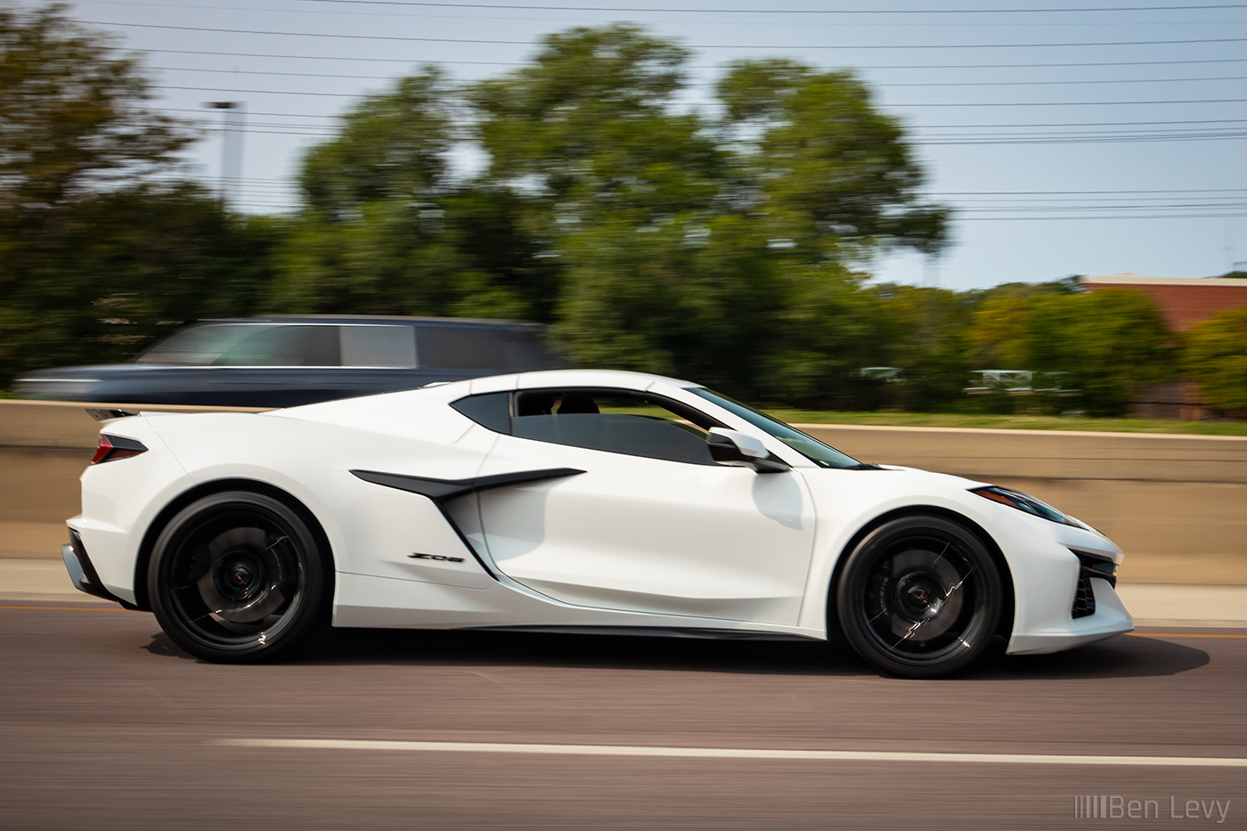 Side Shot of White Corvette Z06