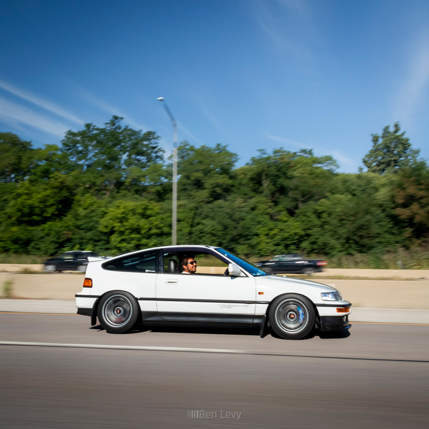 White Honda CRX on the Highway