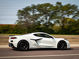 Rolling Shot of White C8 Corvette Z06