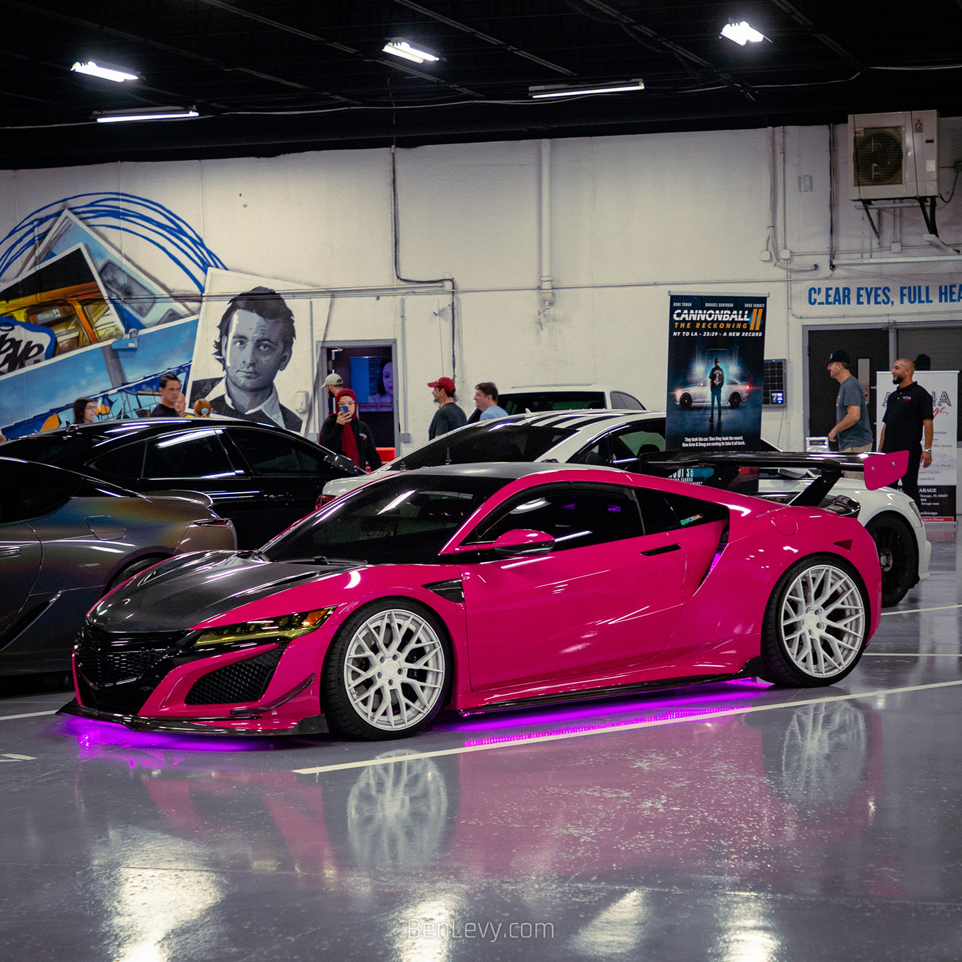 Pink Acura NSA at Alpha Garage in Chicago