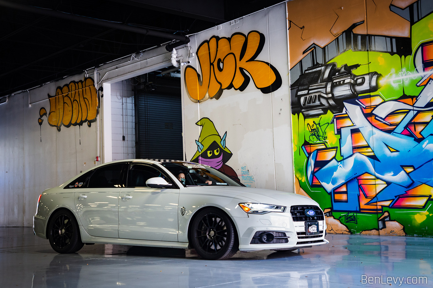 White Audi S6 with Cannonball Garage in Chicago