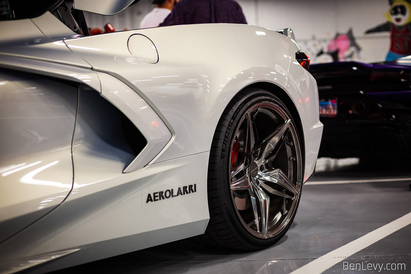 Aerolarri Wheel on Rear of C8 Corvette
