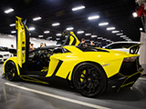 Yellow Lamborghini Aventador at Alpha Garage