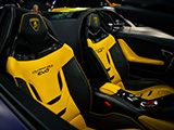 Black and Yellow Seats on Lamborghini Huracan Evo