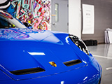 Hood Vents on Blue Porsche 992 GT3