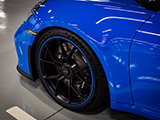 Front Wheel of Blue Porsche 992 GT3