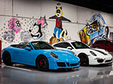 Pair of Porsche 911s at Alpha Garage