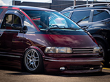 Dropped Toyota Previa in Burgundy