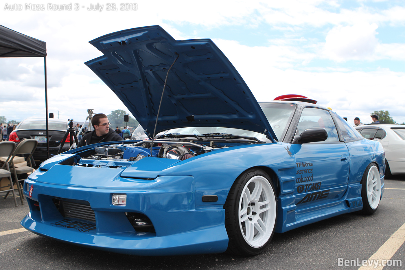 Blue Nissan 240SX with RB26