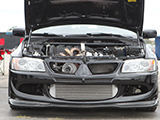 Front turbo in a street-driven Lancer Evo