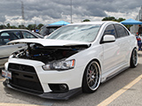 White Mitsubishi Lancer Evo X